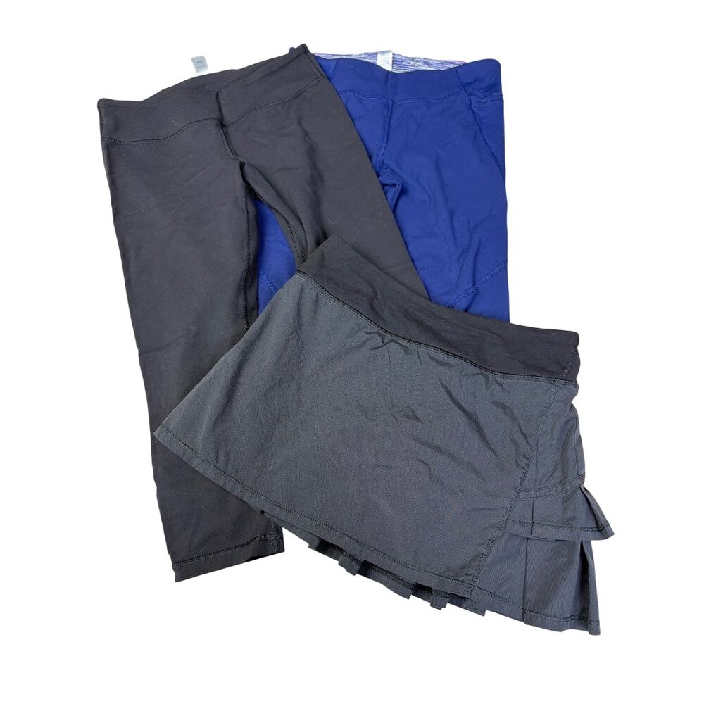 Ivivva By Lululemon Girls Navy Blue Ruched Leggings Size 12 Polyester/Spandex